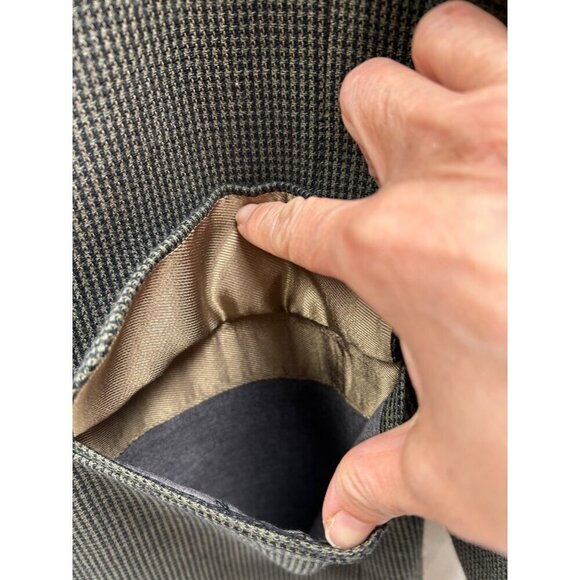 Oscar de la Renta Men’s Wool Houndstooth Blazer Sports Coat - 40R - Green - Picture 14 of 14